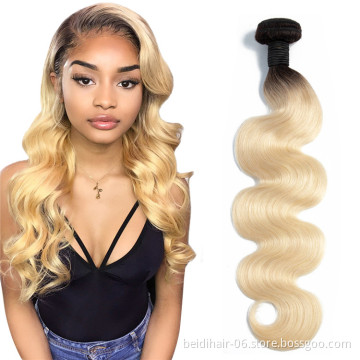 1b 613 brazilian bundle closure human hair lace frontal raw virgin hair weave body wave straight hair russian blonde